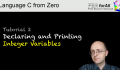 Tutorial 2 – Declaring and Printing Integer variables in C