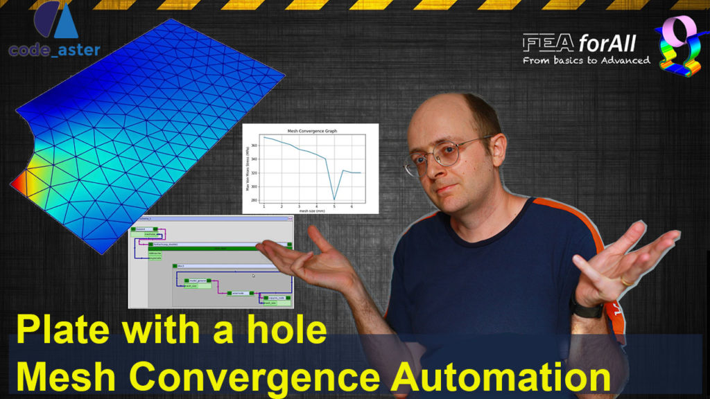 Plate with a hole Simulation: Mesh Convergence Automation with Salome Meca, Code Aster and Python